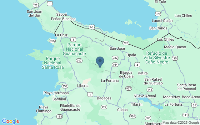 Kaart met locatie Parque Nacional Rinc�n de la Vieja